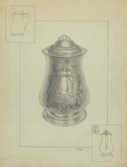 Framed Print : Silver Tankard, c. 1936. Creator: Michael Fenga Framed Print : Silver Tankard, c. 1936. Creator: Michael Fenga