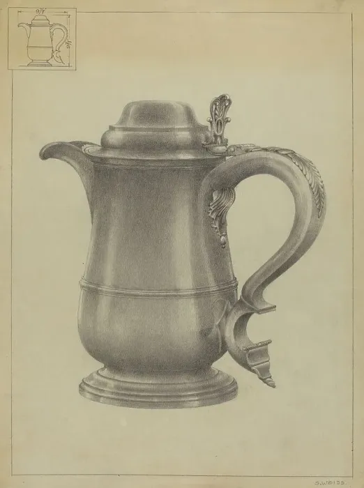 Framed Print : Silver Tankard, c. 1936. Creator: Simon Weiss Framed Print : Silver Tankard, c. 1936. Creator: Simon Weiss