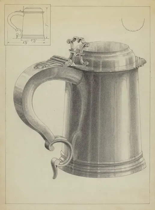 Framed Print : Silver Tankard, c. 1936. Creator: Simon Weiss Framed Print : Silver Tankard, c. 1936. Creator: Simon Weiss