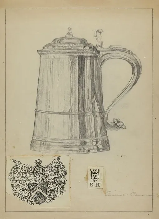Framed Print : Silver Tankard, c. 1936. Creator: Vincent Carano Framed Print : Silver Tankard, c. 1936. Creator: Vincent Carano