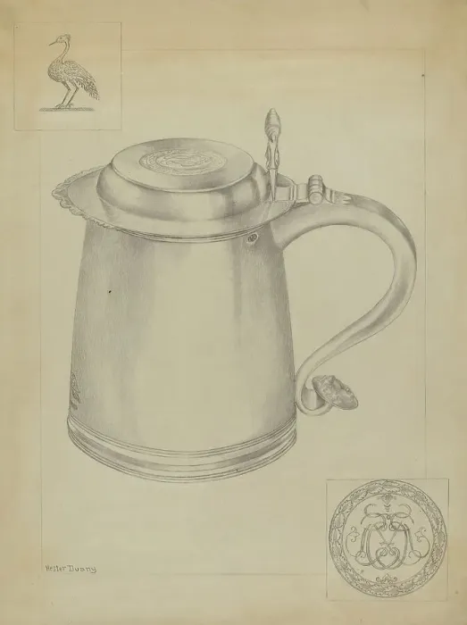 Framed Print : Silver Tankard, c. 1937. Creator: Hester Duany Framed Print : Silver Tankard, c. 1937. Creator: Hester Duany