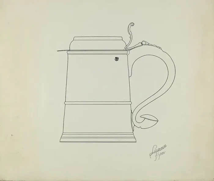 Framed Print : Silver Tankard, c. 1938. Creator: Lawrence Flynn