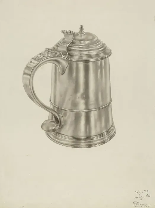 Framed Print : Silver Tankard, c. 1938. Creator: Palmyra Pimentel Framed Print : Silver Tankard, c. 1938. Creator: Palmyra Pimentel