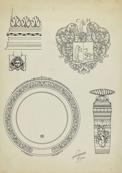 Framed Print : Silver Tankard: Detail, c. 1936. Creator: Lawrence Flynn Framed Print : Silver Tankard: Detail, c. 1936. Creator: Lawrence Flynn