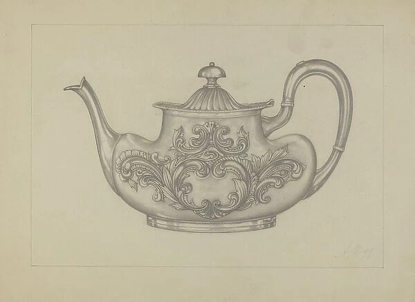 Silver Teapot, 1935 / 1942. Creator: Arthur Wegg