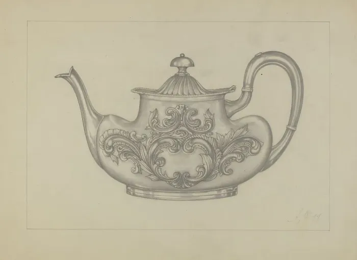 Framed Print : Silver Teapot, 1935 / 1942. Creator: Arthur Wegg
