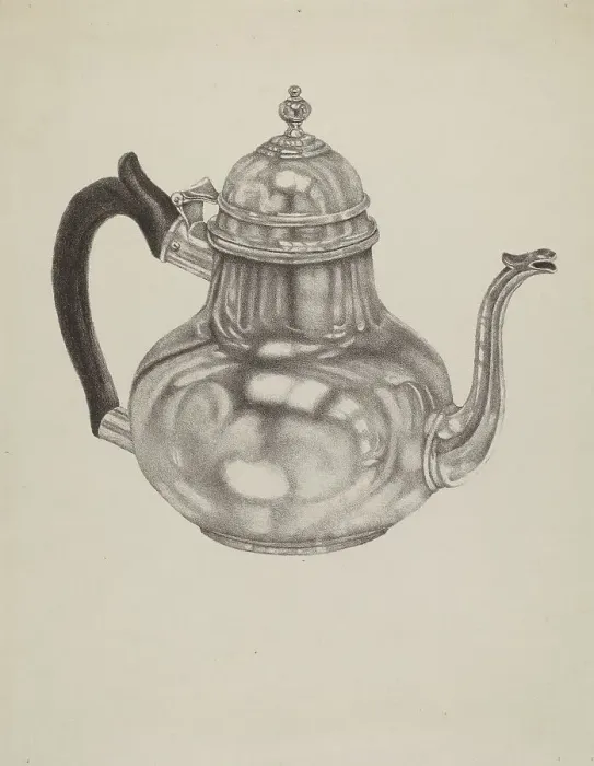 Framed Print : Silver Teapot, 1935 / 1942. Creator: Unknown Framed Print : Silver Teapot, 1935 / 1942. Creator: Unknown