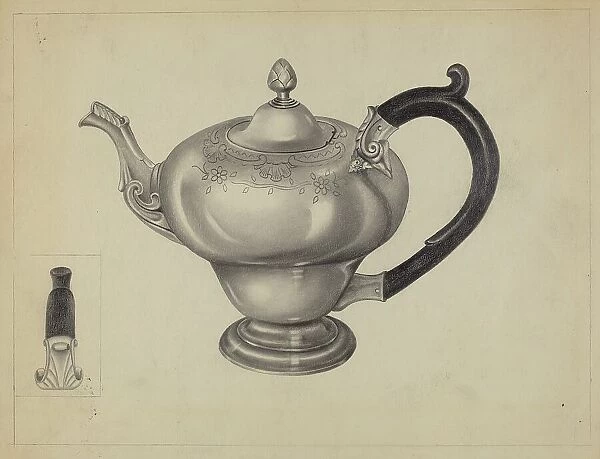 Silver Teapot, c. 1936. Creator: Aaron Fastovsky