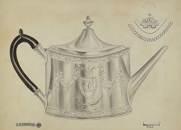 Silver Teapot, c. 1936. Creator: Clayton Braun