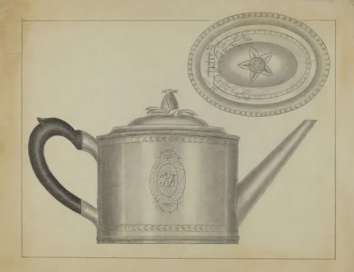 Framed Print : Silver Teapot, c. 1936. Creator: Gordon Sanborn Framed Print : Silver Teapot, c. 1936. Creator: Gordon Sanborn