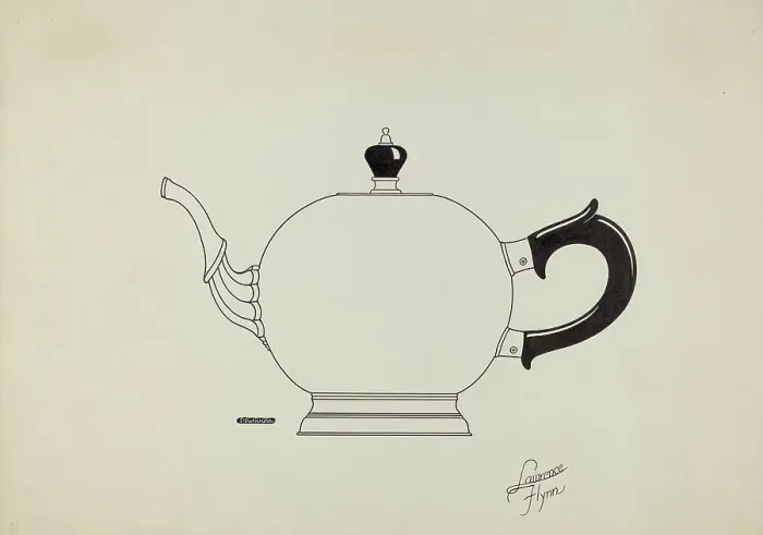 Framed Print : Silver Teapot, c. 1936. Creator: Lawrence Flynn Framed Print : Silver Teapot, c. 1936. Creator: Lawrence Flynn
