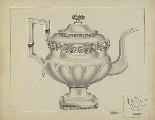 Silver Teapot, c. 1936. Creator: Michael Fenga