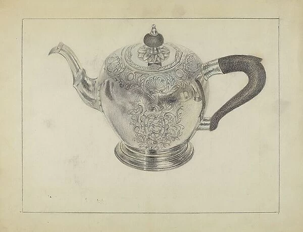 Silver Teapot, c. 1936. Creator: Vincent Carano