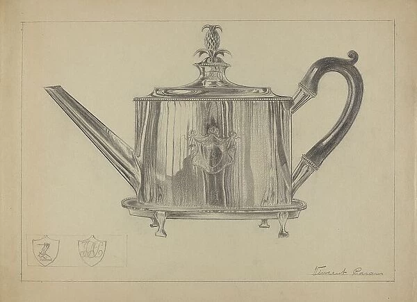 Silver Teapot, c. 1936. Creator: Vincent Carano