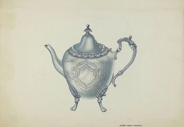 Silver Teapot, c. 1937. Creator: Harry Mann Waddell