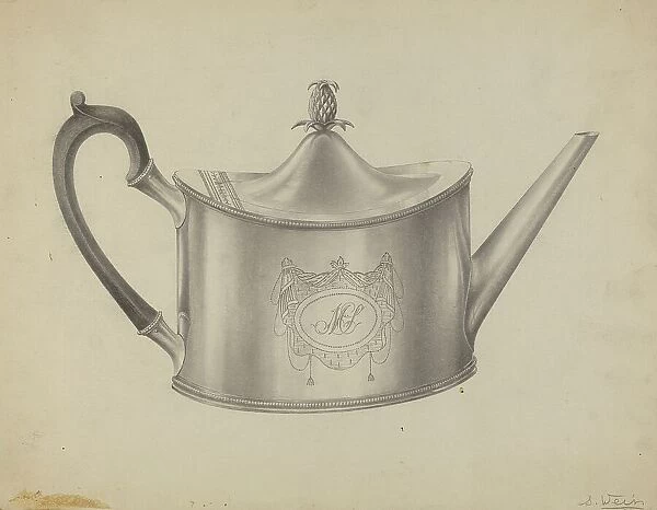 Silver Teapot, c. 1937. Creator: Simon Weiss