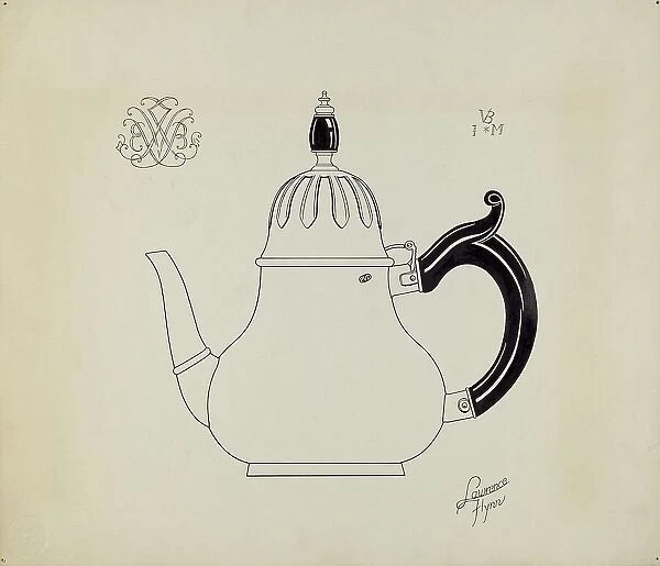 Silver Teapot, c. 1938. Creator: Lawrence Flynn