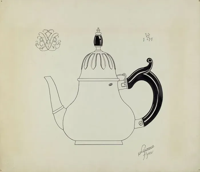 Framed Print : Silver Teapot, c. 1938. Creator: Lawrence Flynn Framed Print : Silver Teapot, c. 1938. Creator: Lawrence Flynn