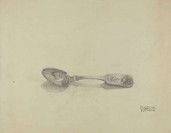 Silver Teaspoon, c. 1936. Creator: Kalamian Walton