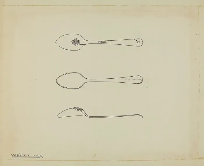 Framed Print : Silver Teaspoon, c. 1939. Creator: Kalamian Walton Framed Print : Silver Teaspoon, c. 1939. Creator: Kalamian Walton