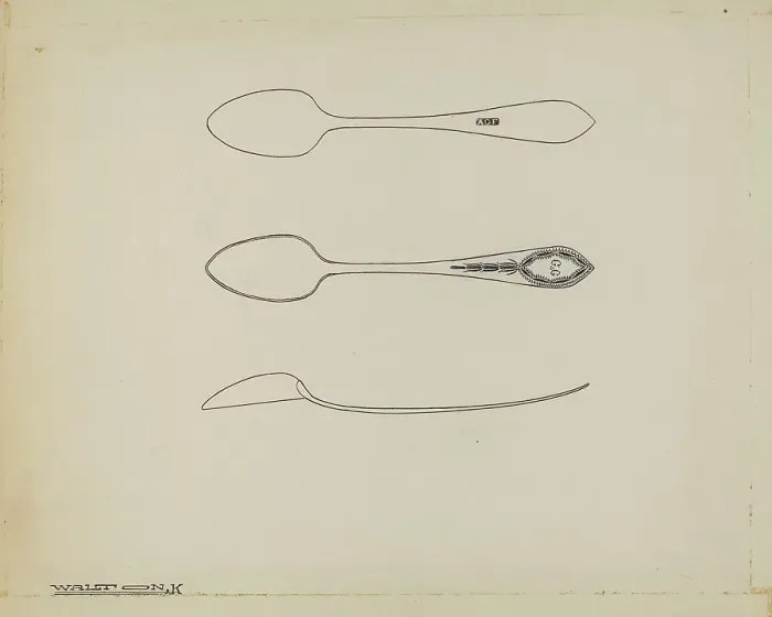 Framed Print : Silver Teaspoon, c. 1939. Creator: Kalamian Walton Framed Print : Silver Teaspoon, c. 1939. Creator: Kalamian Walton