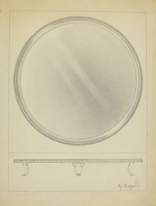 Framed Print : Silver Tray, c. 1936. Creator: Giacinto Capelli Framed Print : Silver Tray, c. 1936. Creator: Giacinto Capelli
