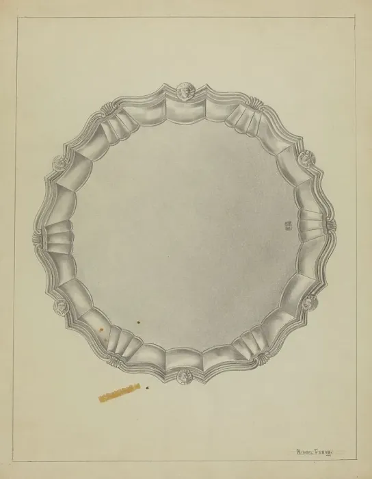 Framed Print : Silver Tray, c. 1936. Creator: Michael Fenga Framed Print : Silver Tray, c. 1936. Creator: Michael Fenga