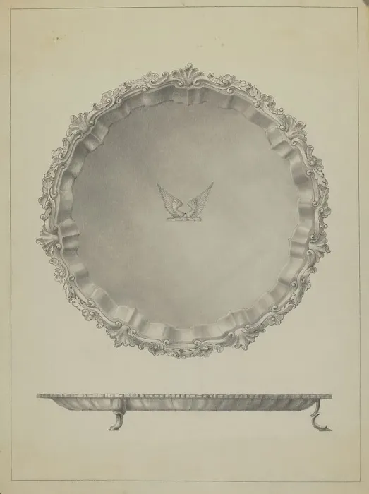 Framed Print : Silver Tray, c. 1936. Creator: Simon Weiss Framed Print : Silver Tray, c. 1936. Creator: Simon Weiss