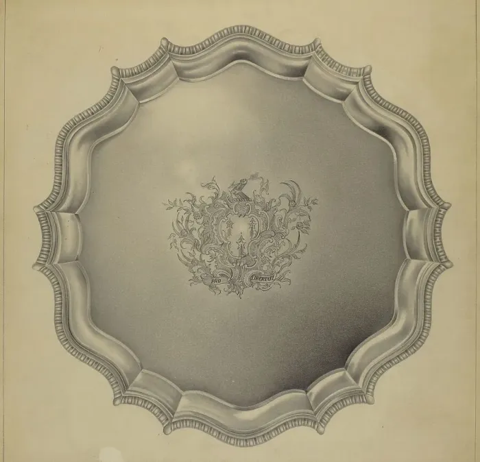 Framed Print : Silver Tray, c. 1937. Creator: Horace Reina Framed Print : Silver Tray, c. 1937. Creator: Horace Reina