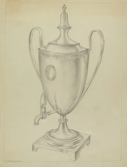 Framed Print : Silver Urn, c. 1936. Creator: Hester Duany Framed Print : Silver Urn, c. 1936. Creator: Hester Duany