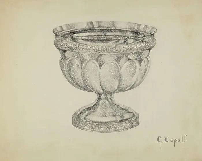 Framed Print : Silver Waste Bowl, c. 1936. Creator: Giacinto Capelli Framed Print : Silver Waste Bowl, c. 1936. Creator: Giacinto Capelli