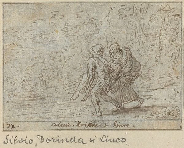 Silvio, Dorinda and Linco, 1640. Creator: Johann Wilhelm Baur