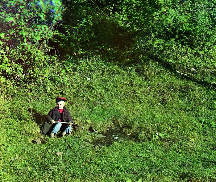 Framed Print : On the Sim River; Shepherd boy, 1910. Creator: Sergey Mikhaylovich Prokudin-Gorsky Framed Print : On the Sim River; Shepherd boy, 1910. Creator: Sergey Mikhaylovich Prokudin-Gorsky