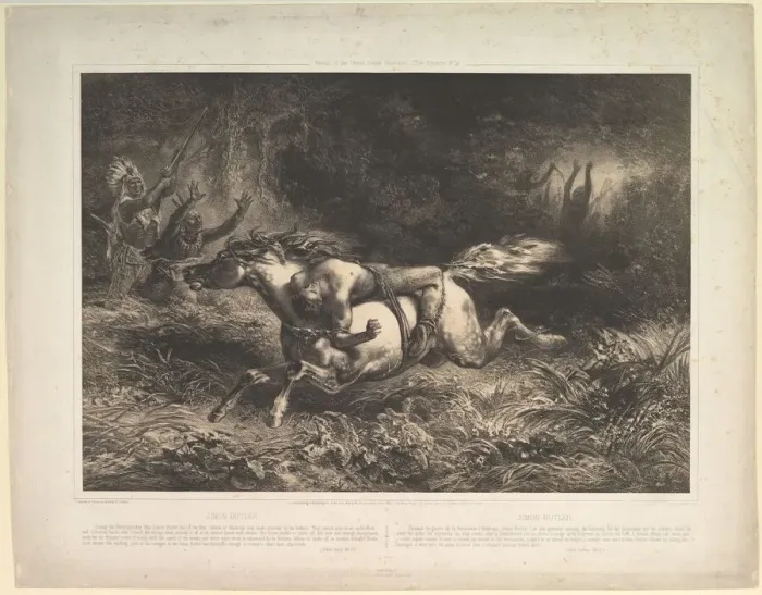 Framed Print : Simon Butler (Indian Trails, vol. II), 1852. Creator: Jean Francois Millet Framed Print : Simon Butler (Indian Trails, vol. II), 1852. Creator: Jean Francois Millet