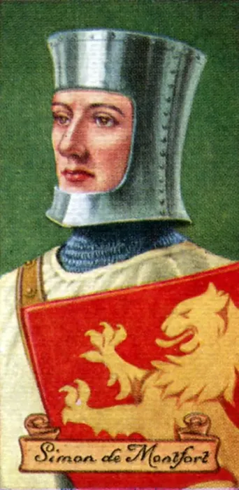 Framed Print : Simon de Montfort, taken from a series of cigarette cards, 1935 Framed Print : Simon de Montfort, taken from a series of cigarette cards, 1935