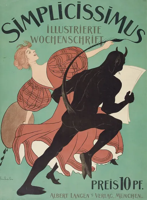 Framed Print : Simplicissimus, ca 1897. Creator: Heine, Thomas Theodor (1867-1948) Framed Print : Simplicissimus, ca 1897. Creator: Heine, Thomas Theodor (1867-1948)
