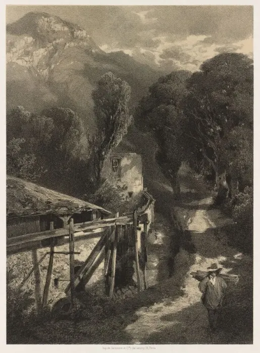 Framed Print : The Simplon Road, Meillerie, France. Creator: Alexandre Calame (Swiss, 1810-1864) Framed Print : The Simplon Road, Meillerie, France. Creator: Alexandre Calame (Swiss, 1810-1864)