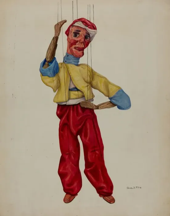 Framed Print : Sinbad Marionette, c. 1938. Creator: George File Framed Print : Sinbad Marionette, c. 1938. Creator: George File