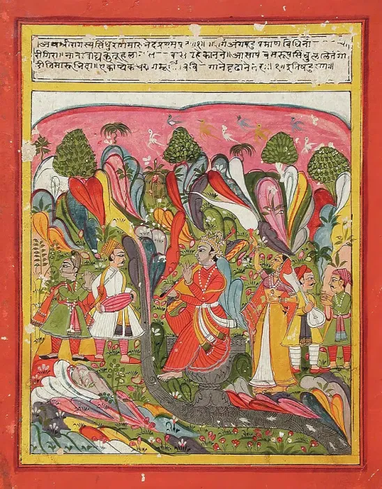 Framed Print : Sindhu Ragaputra, Son of Shri Raga, Folio from a Ragamala (Garland of Melodies), c1775. Creator: Unknown Framed Print : Sindhu Ragaputra, Son of Shri Raga, Folio from a Ragamala (Garland of Melodies), c1775. Creator: Unknown