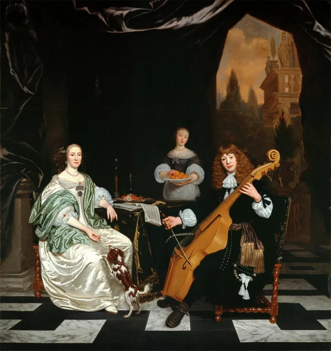 Framed Print : The Sinfonia (Family Portrait), 1671. Creator: Michiel van Musscher Framed Print : The Sinfonia (Family Portrait), 1671. Creator: Michiel van Musscher