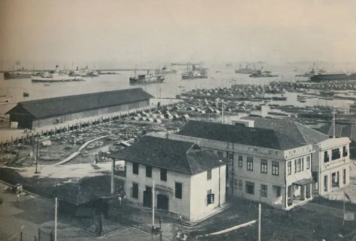 Framed Print : Singapore Harbour is always crowded with shipping of many type and nationalities, 1937 Framed Print : Singapore Harbour is always crowded with shipping of many type and nationalities, 1937