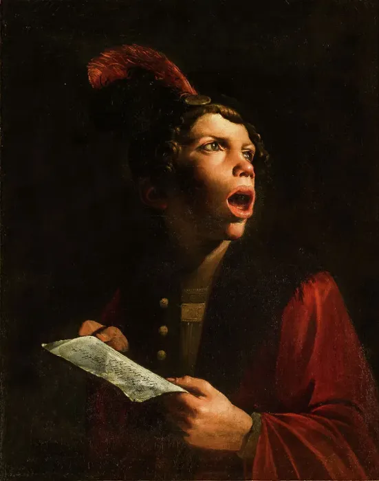 Framed Print : A singer, 1650. Creator: Paolini, Pietro (1603-1682) Framed Print : A singer, 1650. Creator: Paolini, Pietro (1603-1682)