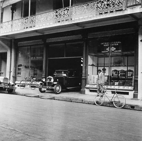Singer car showroom, Port of Spain, Trinidad, Trinidad and Tobago, 1931
