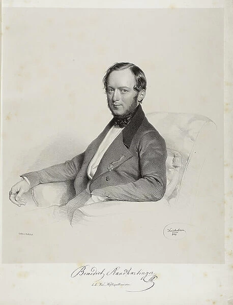 Singer and composer Benedict Randhartinger (1802-1893), 1844. Creator: Kriehuber, Josef (1800-1876)