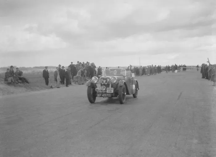Framed Print : Singer Le Mans of Alf Langley competing in the RSAC Scottish Rally, 1934. Artist: Bill Brunell Framed Print : Singer Le Mans of Alf Langley competing in the RSAC Scottish Rally, 1934. Artist: Bill Brunell