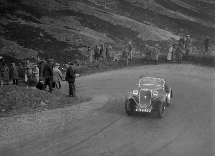 Framed Print : Singer Le Mans competing in the RSAC Scottish Rally, Devils Elbow, Glenshee, 1934 Framed Print : Singer Le Mans competing in the RSAC Scottish Rally, Devils Elbow, Glenshee, 1934