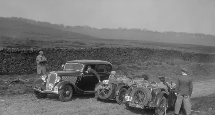 Framed Print : Singer Le Mans, Ford V8 and MG J2 at the Sunbac Inter-Club Team Trial, 1935. Artist: Bill Brunell Framed Print : Singer Le Mans, Ford V8 and MG J2 at the Sunbac Inter-Club Team Trial, 1935. Artist: Bill Brunell