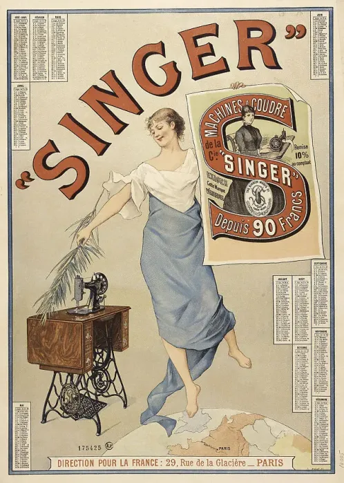 Framed Print : Singer Machines, 1891. Creator: Anonymous Framed Print : Singer Machines, 1891. Creator: Anonymous