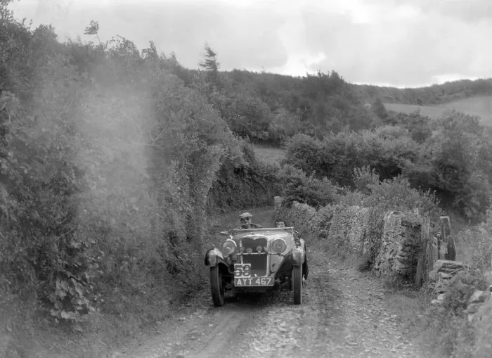 Framed Print : Singer open sports competing in the Mid Surrey AC Barnstaple Trial, 1934. Artist: Bill Brunell Framed Print : Singer open sports competing in the Mid Surrey AC Barnstaple Trial, 1934. Artist: Bill Brunell