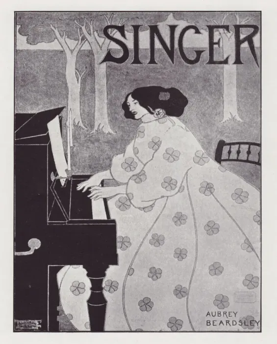 Framed Print : Singer Poster Design, 1895. Creator: Aubrey Beardsley Framed Print : Singer Poster Design, 1895. Creator: Aubrey Beardsley